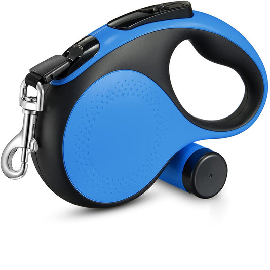 heavy duty retractable dog leash 26ft with waste bag dispenser